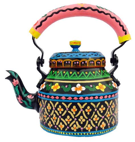 Hand Painted Designer Alufee Hand Painted Designer Aluminium Kettle For