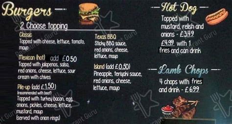 Menu at Downtown Grill restaurant, Ilford