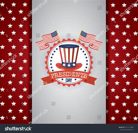 Presidents Day Poster Usa Tophat Flags Stock Vector Royalty Free