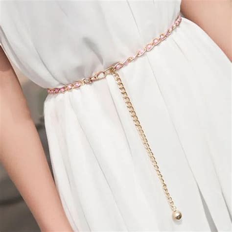 Fashion Imitation Pearl Beads Waist Body Chain Belt Waistband Strap