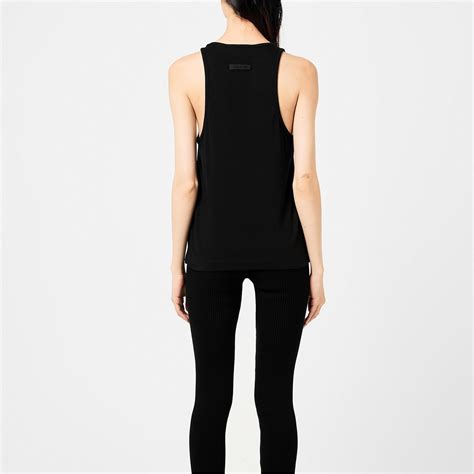 Fear Of God Essentials Logo Printed Tank Top Women Jet Black Flannels