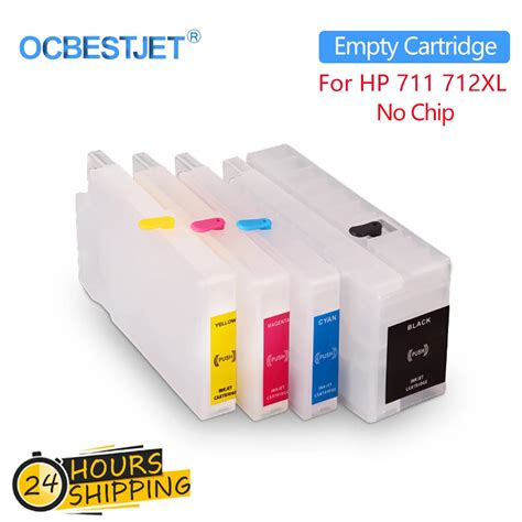 Refill Ink Cartridge Without Chip For HP 711 712 711XL 712XL DesignJet