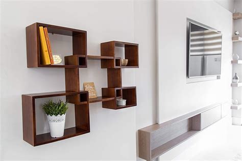 Modern Wall Mounted Square Shaped Floating Shelves – Set of 5 Square ...