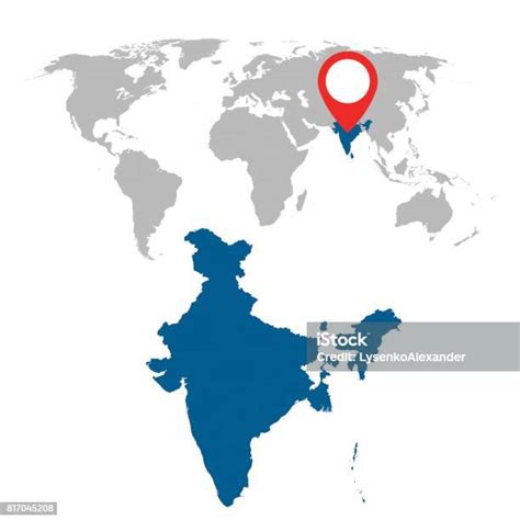 인도 세계 지도 탐색의 상세한 지도 설정합니다 평면 벡터 일러스트입니다 인도 인도아 대륙에 대한 스톡 벡터 아트 및 기타 이미지