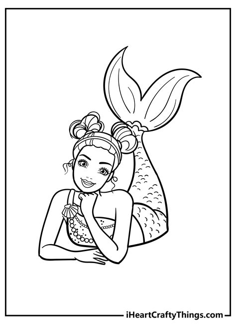 Coloring Pages Barbie Mermaid Copytaste