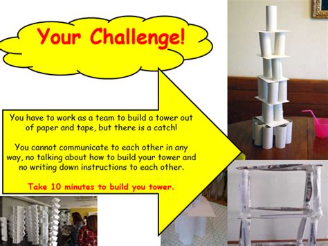 Paper Tower Challenge Team Building Ks Ks Ks Ks Teaching