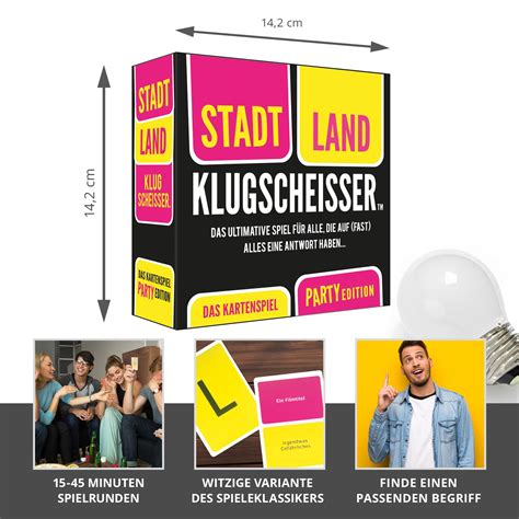 Stadt Land Klugscheisser Kartenspiel Ab 3 Spielern