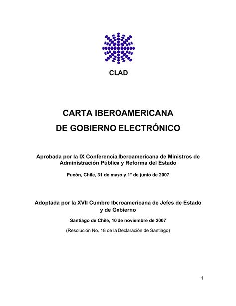 Carta iberoamericana de gobierno electrónico PDF