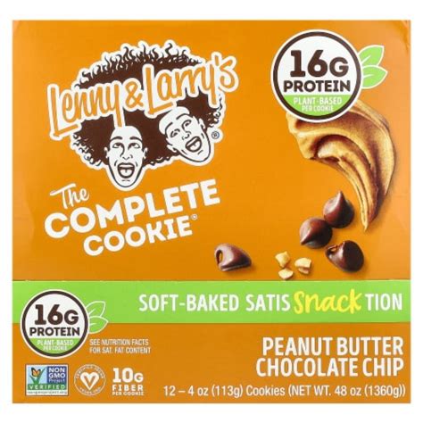 Lenny And Larry S The Complete Cookie® Peanut Butter Chocolate Chip 12 Cookies 4 Oz 12 Count