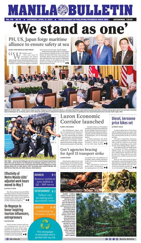 Ph Japan Us Trilateral Summit Among Front Page Headlines R Philippines