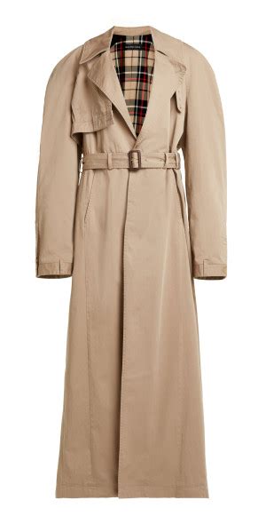 Balenciaga Deconstructed Cotton Twill Trench Coat Neutral Fr 36 Moda Operandi