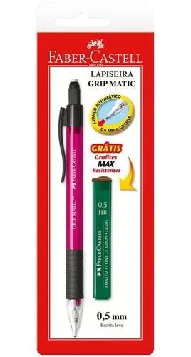 Lápiseira 0 5mm Grip Matic Super Metal Rosa Faber castell