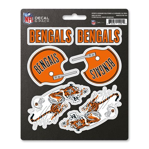 Cincinnati Bengals Retro Vintage - Set Of 6 Sticker Sheet at Sticker Shoppe