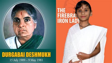 Durgabai Deshmukh Speech in English| Indian Women Freedom Fighter | The Firebrand Iron Lady ...