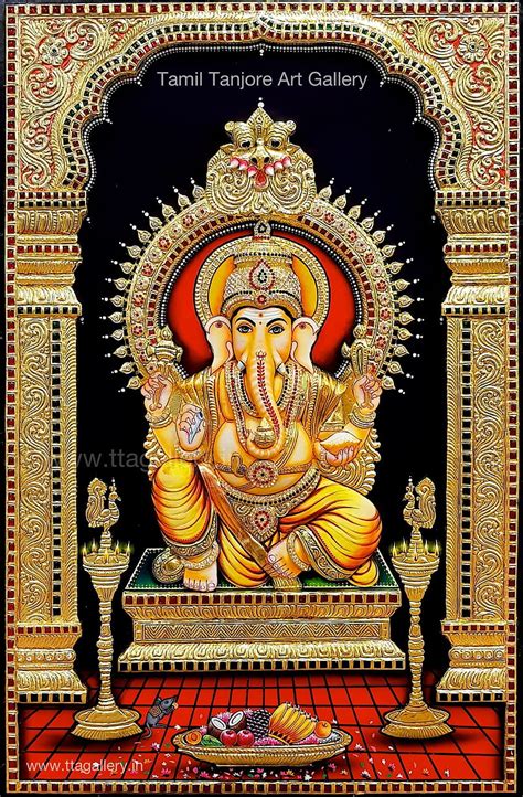 Ganesha Tanjore Painting HD Phone Wallpaper Pxfuel