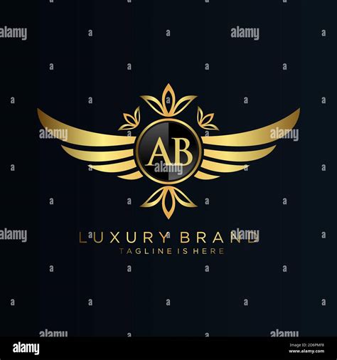 Ab Letter Initial With Royal Template Elegant With Crown Logo Vector