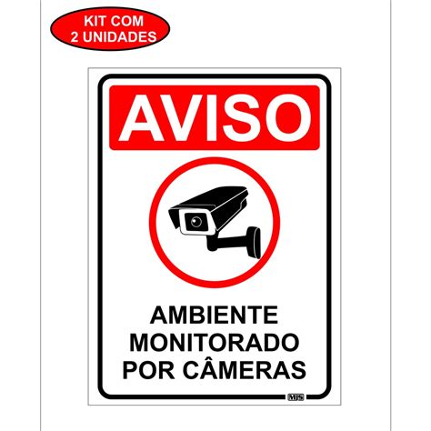 Placa Sinaliza O Aviso Ambiente Monitorado Por C Meras Pvc Shopee Brasil