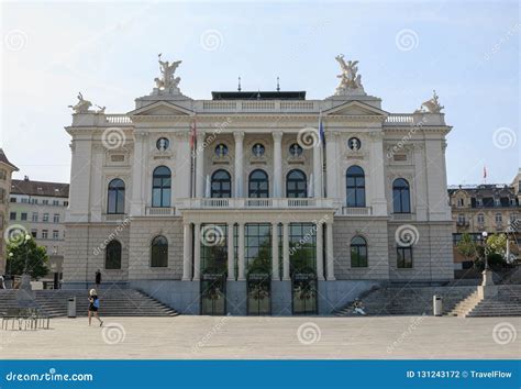 View on Opera House in Historic Center of Zurich City Editorial ...