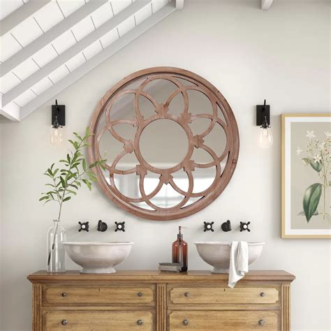 Sintosin Farmhouse Round French Window Mirrors For Wall Decor 24