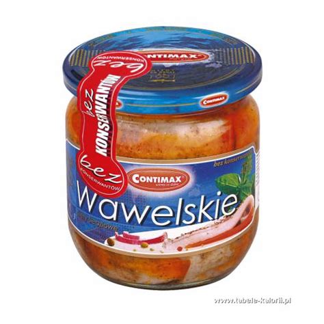 Wawelskie filety śledziowe w oleju 400g Contimax kalorie wartości