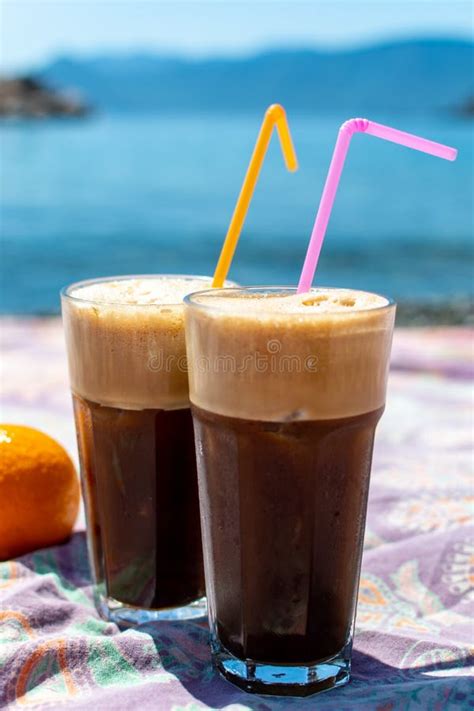 Traditional Greek Cold Coffee Frappe Made From Water Instant Coffee