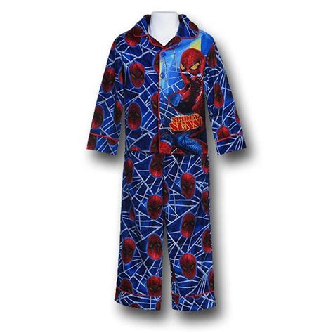 Spiderman Kids Button Up Blue Spider Sense Pajamas