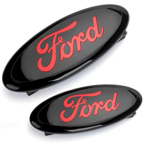 Ford/Front Grille & Rear Trunk Emblem Red Badge Car Styling Accessories ...