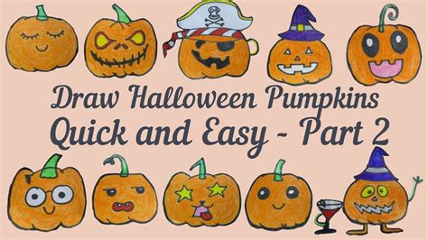 How To Draw Halloween Pumpkin Step By Step Part 2 In Quick And Easy