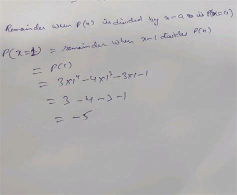 Using Remainder Theorem The Remainder When The Polynomial P X