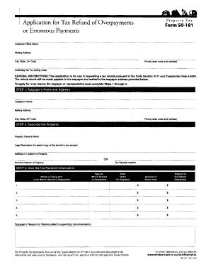 Fillable Online Banderacounty Application For Tax Refund Of