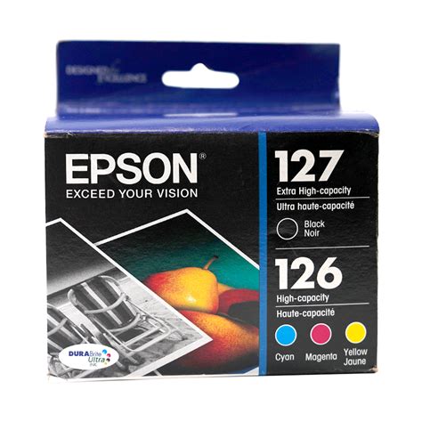 Genuine Epson 127126 Black Cyan Magenta And Yellow Ink Cartridges