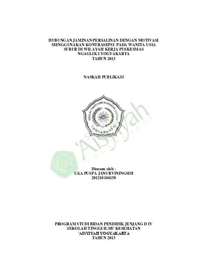 HUBUNGAN JAMINAN PERSALINAN DENGAN MOTIVASI MENGGUNAKAN KONTRASEPSI