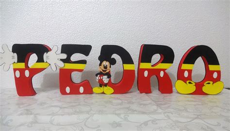 Letras Decoradas Mickey Mouse Dulceros Sencillos De Minnie Y Mickey