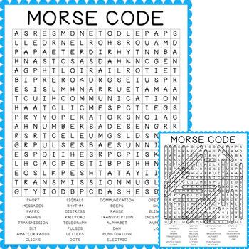 Morse Code Word Search EASEL Activity By Jennifer Olson Educational