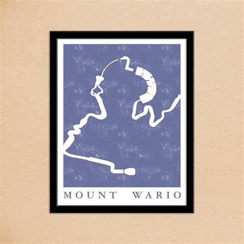 Mario Kart 8 Mount Wario Race Track Map Poster by PiDesignPrints