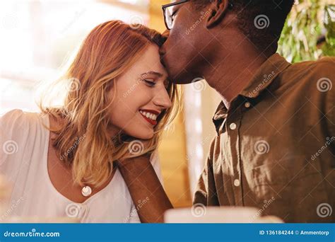 Loving Interracial Couple On Date Stock Photo Image Of Romantic