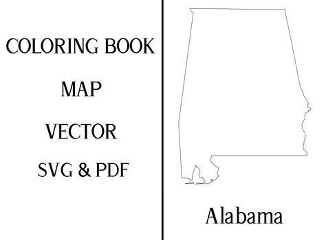 Alabama Coloring Book Map for Kids Afbeelding door Mappingz · Creative