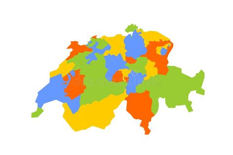 Switzerland Political Map of Administrative Divisions Stock Illustration - Illustration of ...