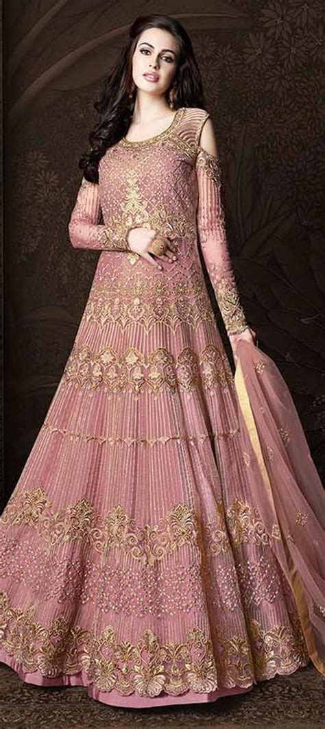 1531484 Party Wear Pink And Majenta Color Net Fabric Salwar Kameez