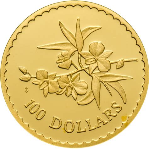 100 Dollars Elizabeth II 4th Portrait Cooktown Orchid Gold