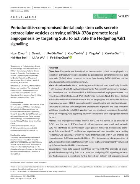 PDF Periodontitiscompromised Dental Pulp Stem Cells Secrete