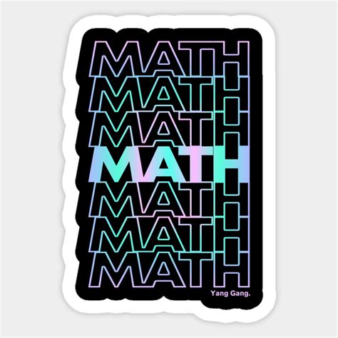 Math Retro Mathematics Yang Gang Sticker Teepublic