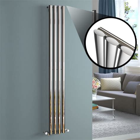 Ibathuk 1600 X 240 Mm Vertical Column Radiator Chrome Oval Single