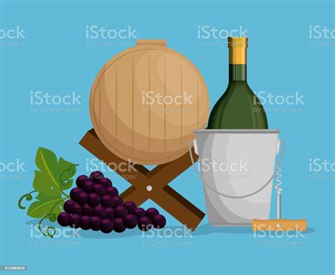 Red Wine Set Icons Stock Illustration Download Image Now Alcohol