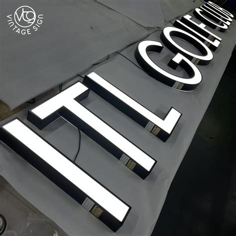 Custom Led Logo D Frontlit Stainless Steel Frontlit Advertising Sign