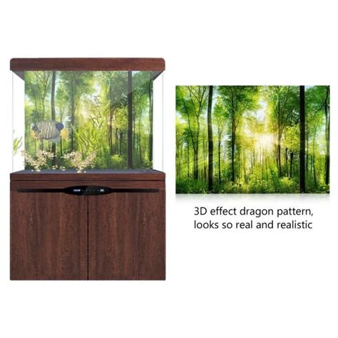 Affiche pour Aquarium Poster Forêt Adhésif Effet 3D pour Décoration