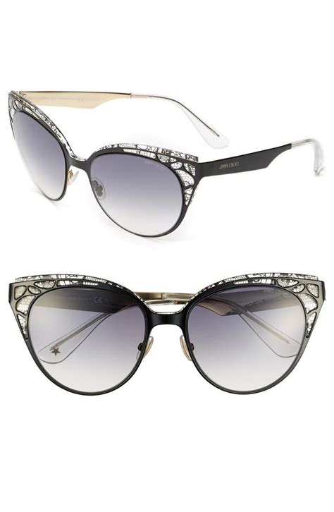 Jimmy Choo Estelle Metal Cat Eye Crystal Lace 55mm Sunglasses Nordstrom