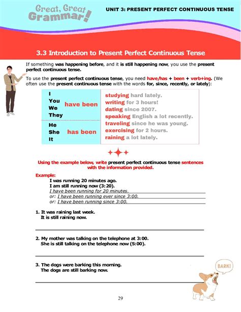 Esl Grammar Present Perfect Continuous Tense 1 Introduction Stickyball Esl Lessons