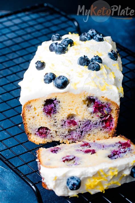 Easy Keto Blueberry Bread With Lemon Cheesecake Frosting Myketoplate