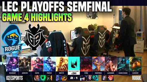 RGE Vs G2 Game 4 Highlights LEC SUMMER PLAYOFFS SEMIFINALS ROGUE Vs